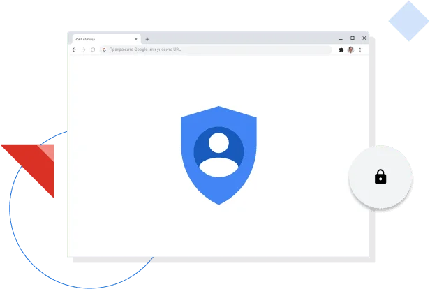 Прозор Chrome прегледача у ком се приказује икона Google приватности.