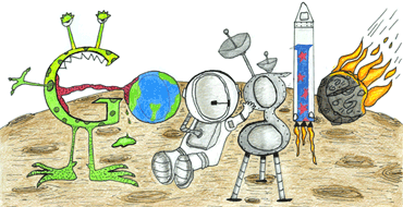 Google Logo: Doodle4Google 2011 US Winner - "Space Life" By Matteo Lopez from California