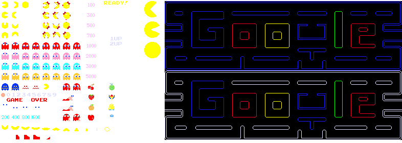 Google doodle Pac-Man and Ms. Pac-Man 