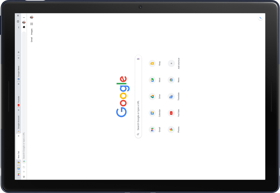 Pixel Slate-Tablet mit Google.com.