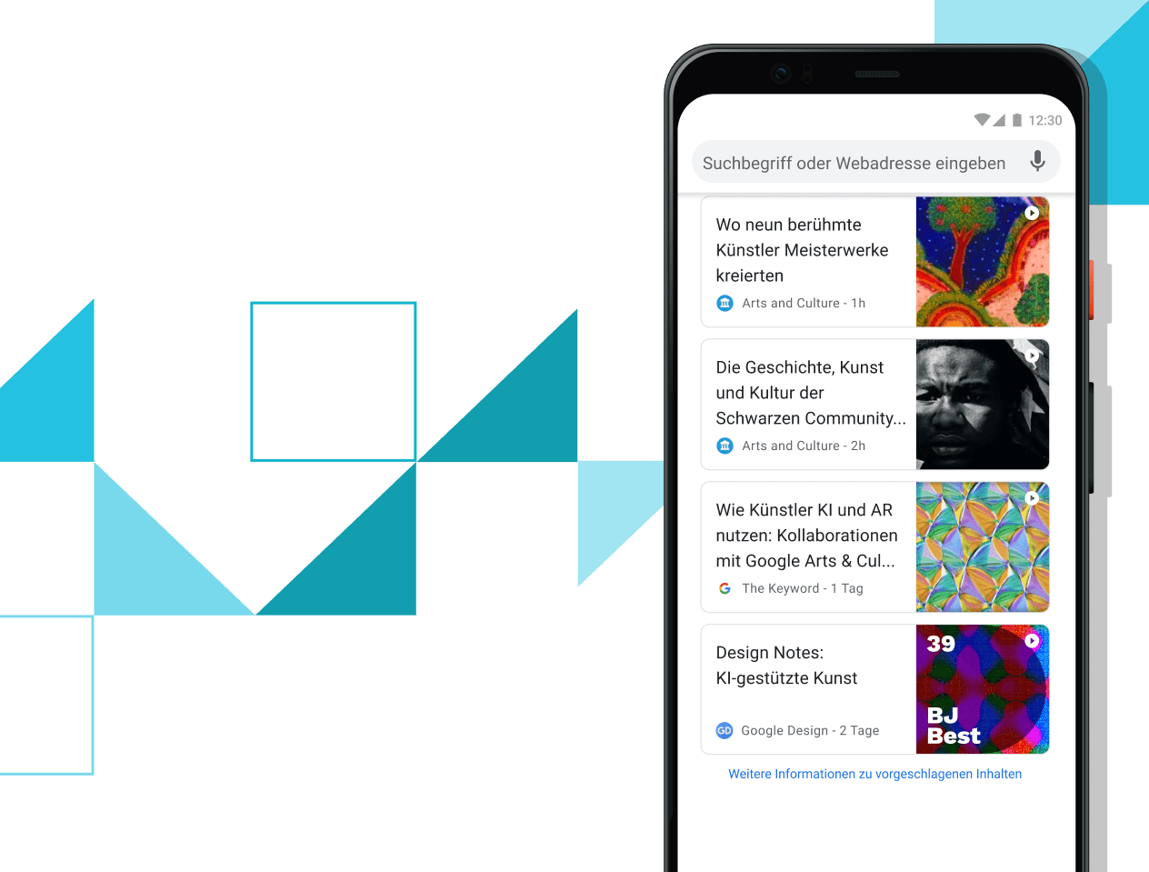 Artikel für mich Pixel 4 XL mit Links zu ausgewählten Artikeln.