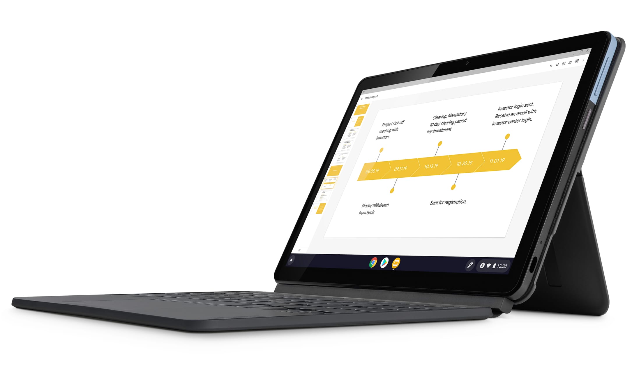 Chrome OS helps you do anything and everything. Here, for example, a project timeline your boss will love.