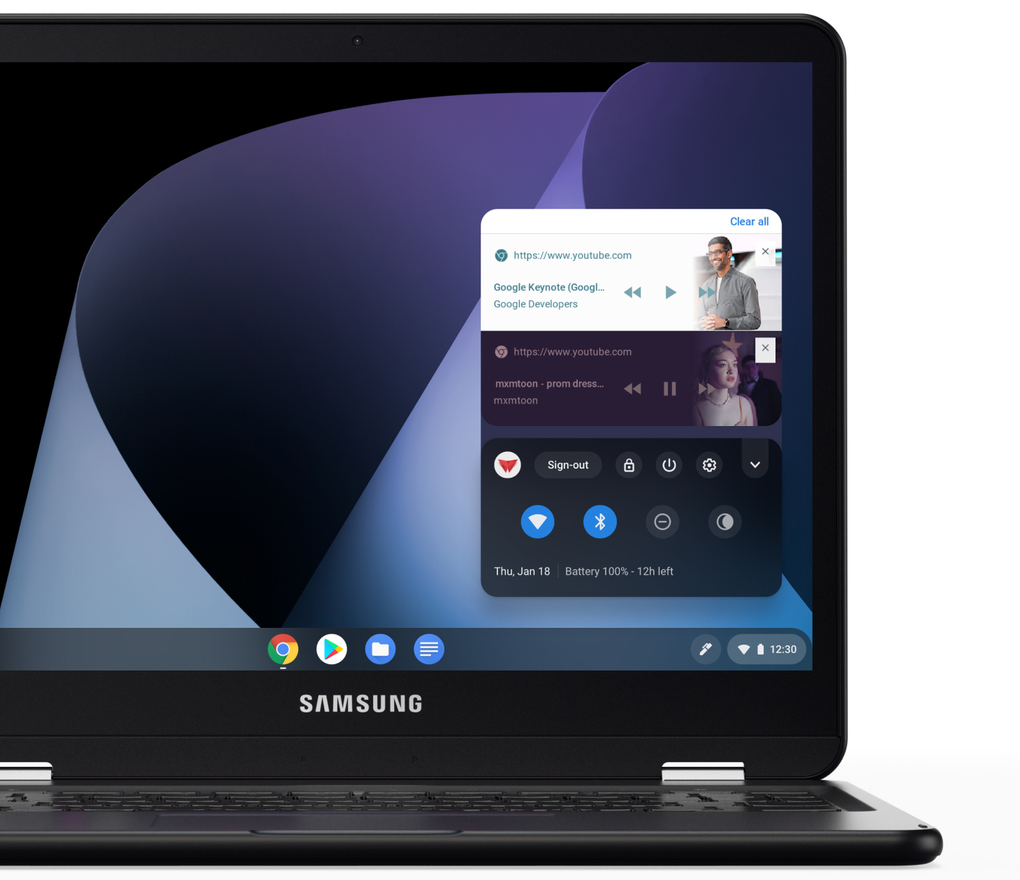 Controls for audio playing on your device and management in one convenient place.