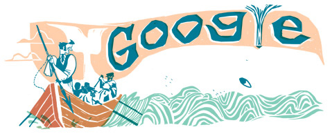 Google Doodles, 161. Geburtstag von Moby Dick