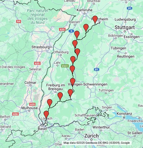 Westweg - Schwarzwald – Google My Maps