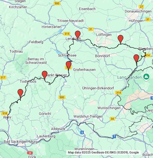 Der Schluchtensteig – Google My Maps