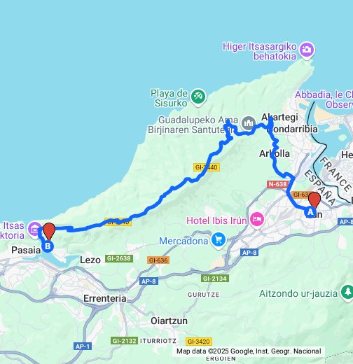 Irun Pasaia Google My Maps
